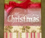 Merry christmas card with white embossing