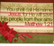 christmas card call his name Jesus