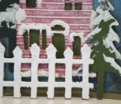 christmascard house with fence and snow close up (from tim holtz 12 tags of christmas 2010)
