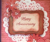 pink sparkle happy anniversary card