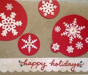 christmas card snowflakes in circles