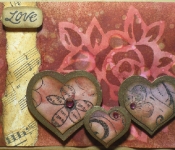 valentine\'s card with stamped and embossed hearts and perfect pearls