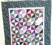 green purple broken dishes quilt