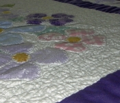 wedding quilt stippling extreme close up