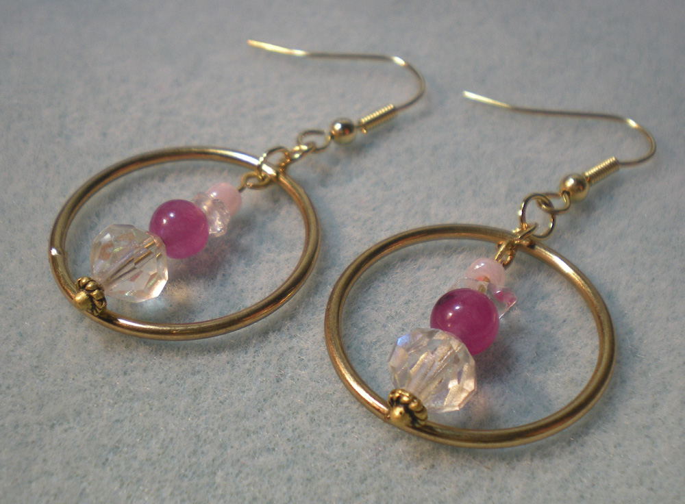 dangle-in-a-link-beaded-earring-pink-pair