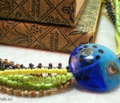 art glass lentil necklace