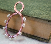 bead wrapped hammered wire earrings pendant