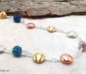 brushed metal & pave necklace