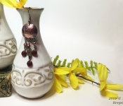 copper dome earrings