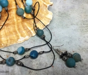 frosted glass necklace & earrings