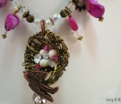 fuchsia finery statement necklace close up