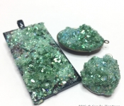 green faux druzies