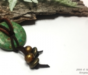 green mosaic necklace