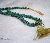 kumihimo with beads and glass lamprwork heart (3)