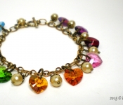 rainbow hearts bracelet