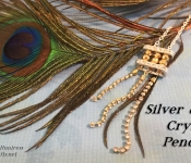 silver & gold crystal pendant cover