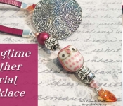 springtime leather lariat necklace