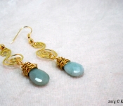 teardrop & hammered wire earrings (2)