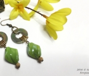 yellow zinc earrings