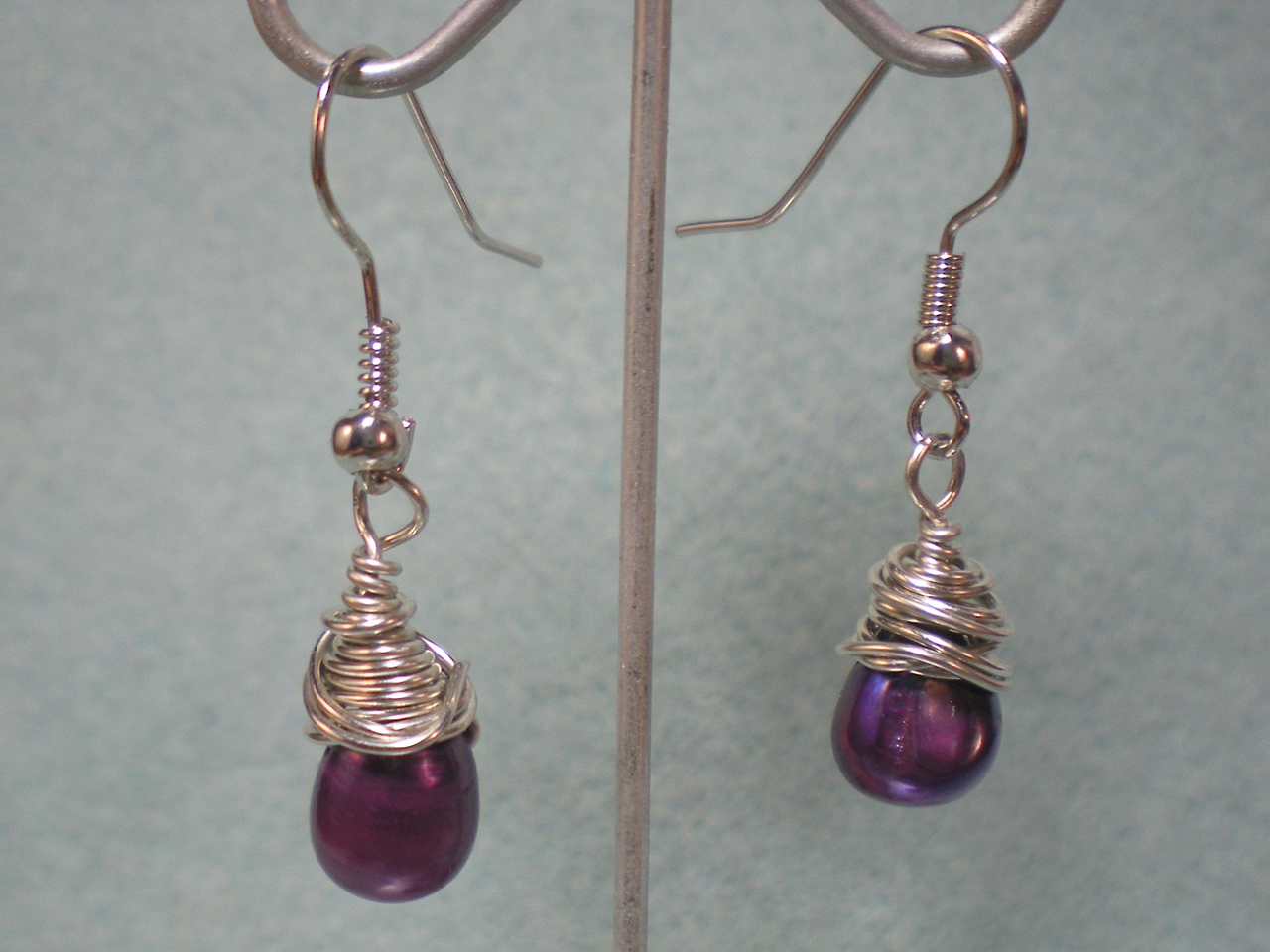 Wire Wrapped Purple Pearl Earrings Video Tutorial