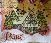christmas card peaceful log cabin