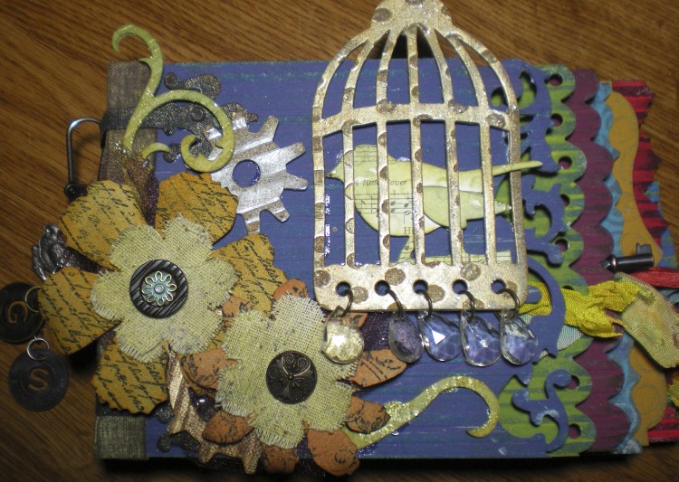tim holtz grunge book class cover bird cage alterations