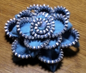 blue and silver zipper flower