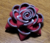 red and silver zipper flower