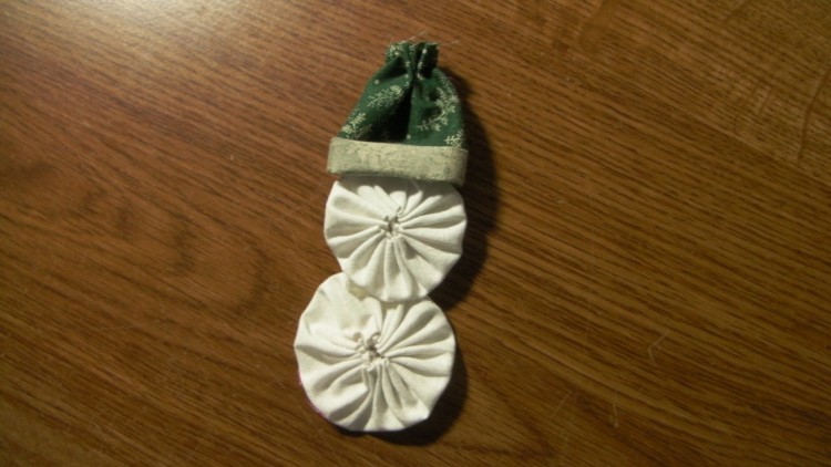 snowman-ornament-step-7-glue-together-yo-yos-and-hat
