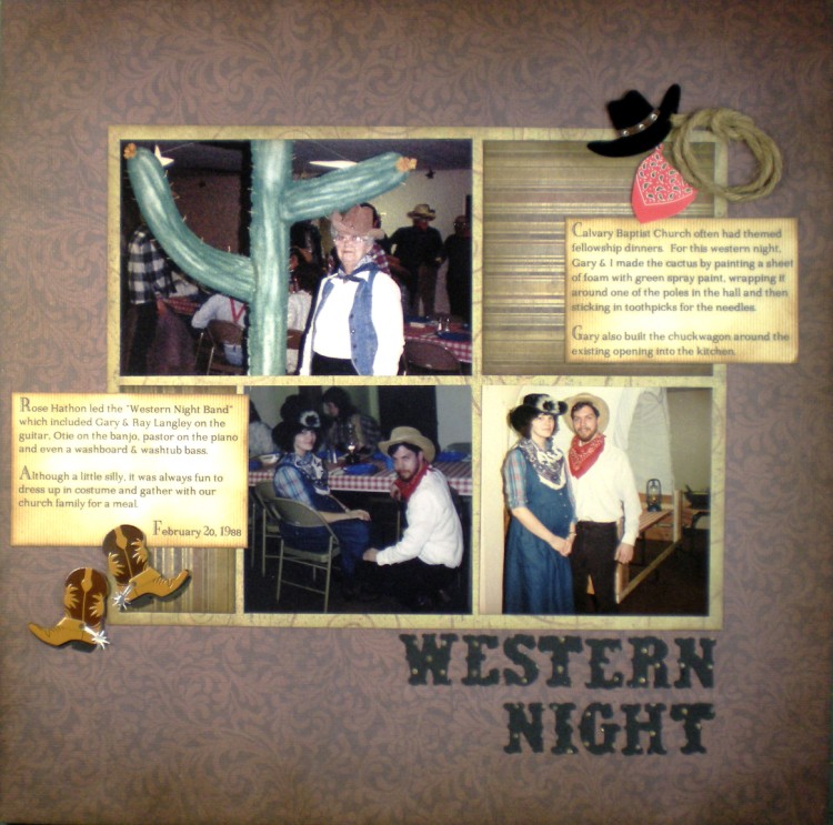 western-night 12x12 scrapbook page 
