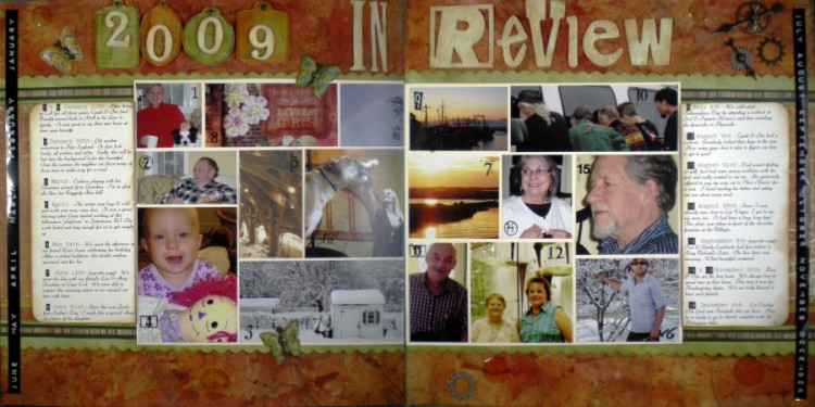 2009-year-in-review two page scrapbook layout