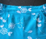 new tops pants & skirts blue embroidered linen