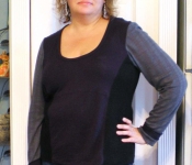 purple, grey & black top