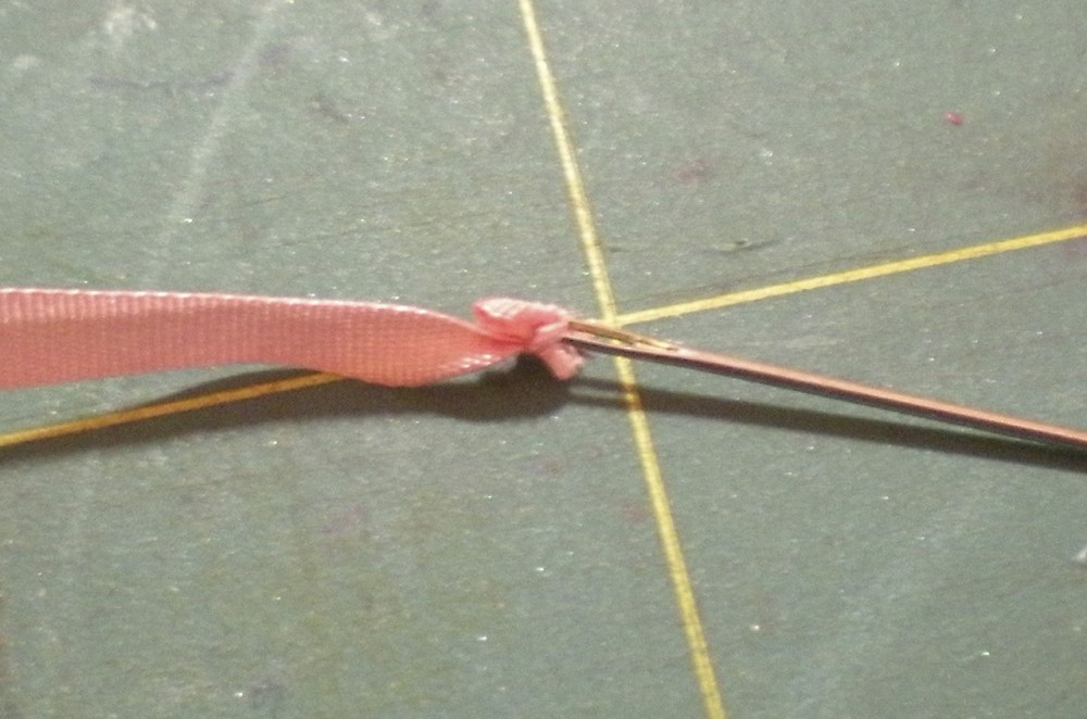 silk-ribbon-pillow-15-ribbon-secured-on-needle