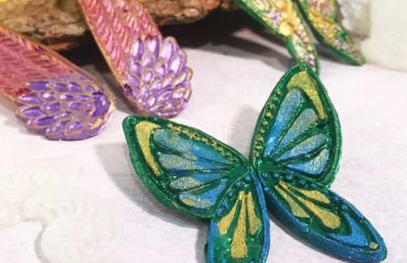 How To Create 3-D Fairy (or bird, butterfly or angel) Wings with a Rubber Stamp-Polymer Clay Video Tutorial