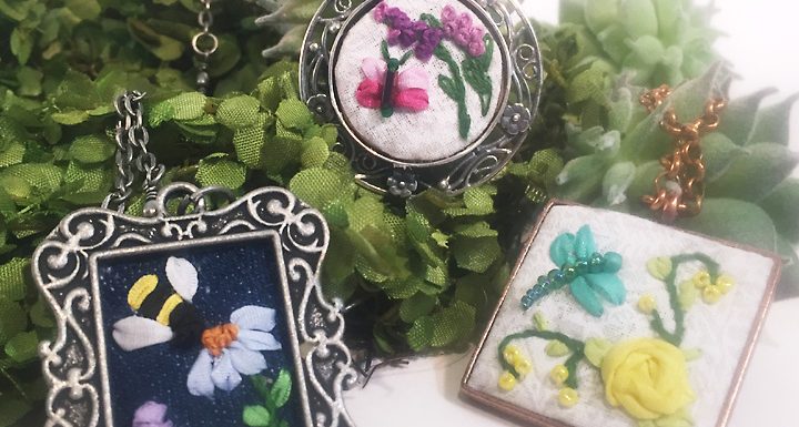 Silk Ribbon Jewelry-It’s Easier Than You Think! Simple Embroidery, Pretty Pendants, Tutorial Pt 1 of 2
