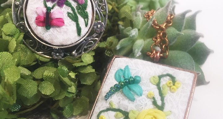 Silk Ribbon Jewelry-How To Create Darling Embroidery Pendants, Tutorial Pt 2 of 2