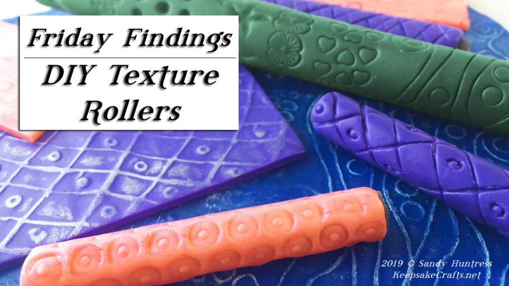 handmade texture roller made out of and for embossing on polymer clay