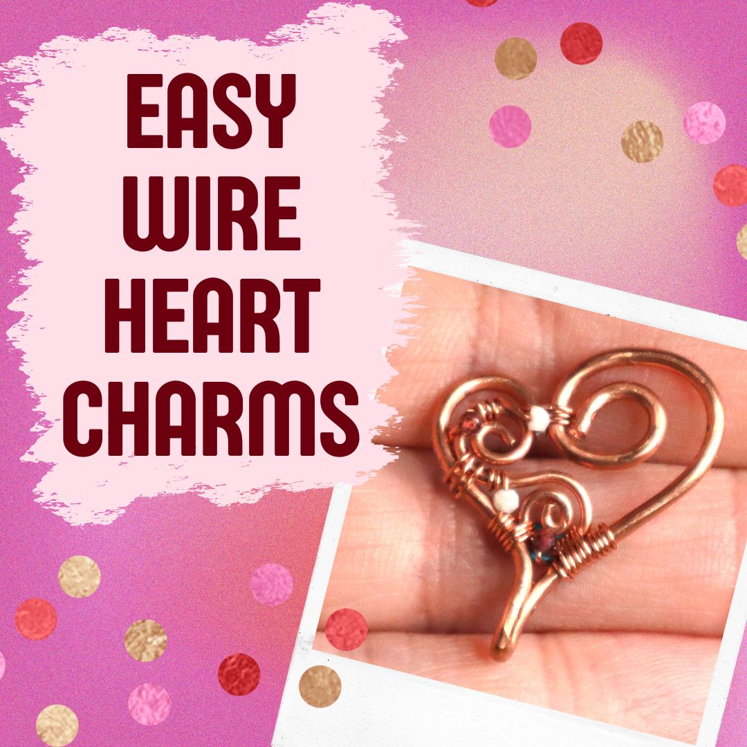Cute Beaded Wire Heart Charms