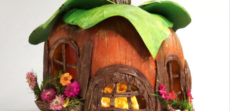 Fall Fairy Garden House Tutorial – Polymer Clay Pumpkin Fairy House